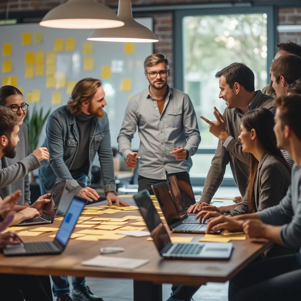 Sesión de brainstorming sobre innovación en IA